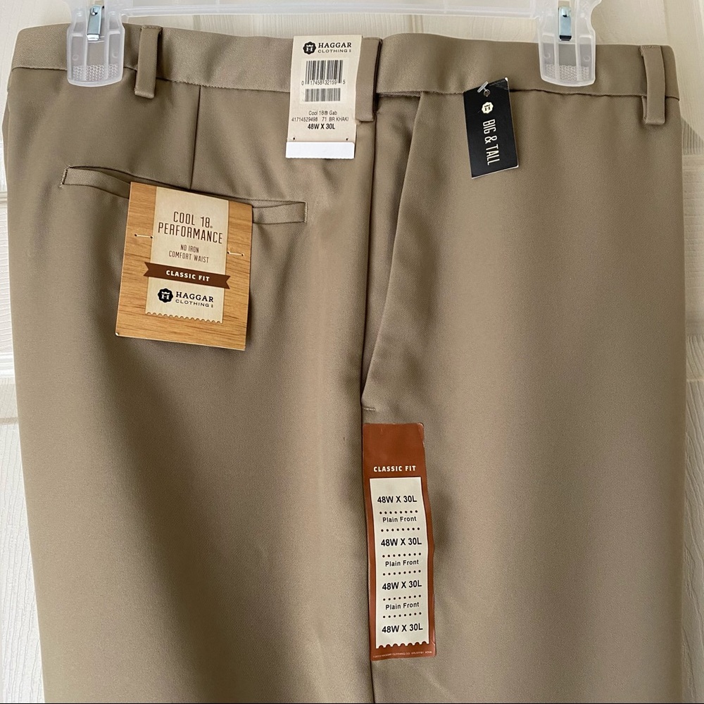 Haggar Men’s Dark Khaki Dress Pants
